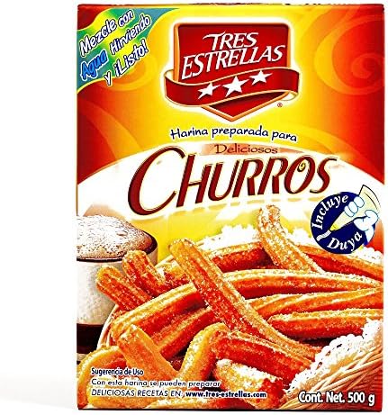 Tres Estrellas Churro Mix 17.6 oz each (6 Items Per Order)