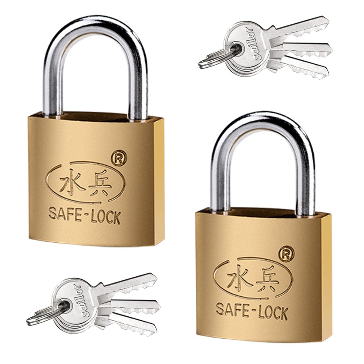 2 Pack Small Padlocks with Keys - 32mm Suitcase Luggage Locks for Gym Locker, Travel Bags, Cabinets