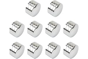 DAKLVNG 10pcs Motorcycle Bolt Covers Aluminum Engine Topper Caps for Harley Dyna Sportster Touring Road King Street Glide Softail Breakout Fatboy Twin Cam (Chrome fit 9.5-12mm Bolt, Middle)