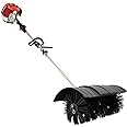 Gas Handheld Sweeper, 52cc 2Stroke 2.3HP Engine Power Snow Sweeping Broom Driveway Turf Lawns Artificial Grass Power Brush Lawn Sweeper Cleaner Tools