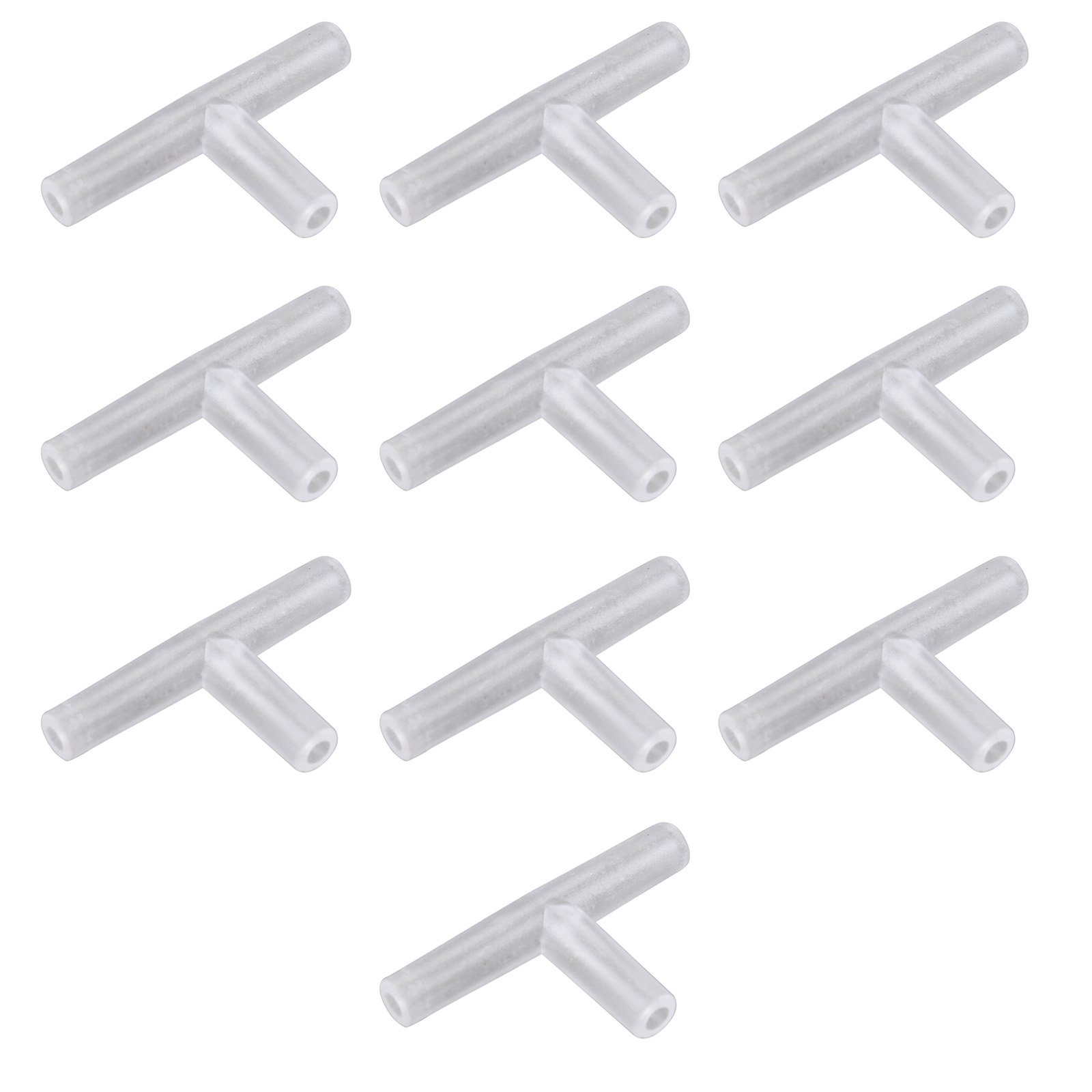 HALJIA 10PCS 4mm Clear Plastic Aquarium 3 Way T Type Air Valve Air Tubing Connectors