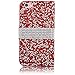 For iPhone 6S Plus/6 Plus 5.5 inch Diamond Phone Case,Vandot Bling Shiny Shining Crystal Rhinstone Wallet Case With Card Slots PU leather Magnetic Folio Stand Book Style Protective Cover-Glitter Red