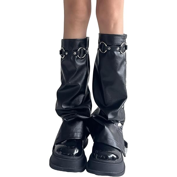 Amazon.com: Dsgzkk Leg Warmers,Harajuku PU Leather Leg