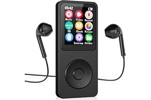 Yunseity MP3 Player, 5.4 Music Player with 2.4 Inch LCD Screen, Supports MP3 WAV FLAC APE, FM Voice Recorder, for Outdoor Spo