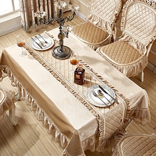 European style Lace Chair cover,Fabric Luxury Household Kitchen Hotels Dining Decoration Chair cover 1 pc-C
