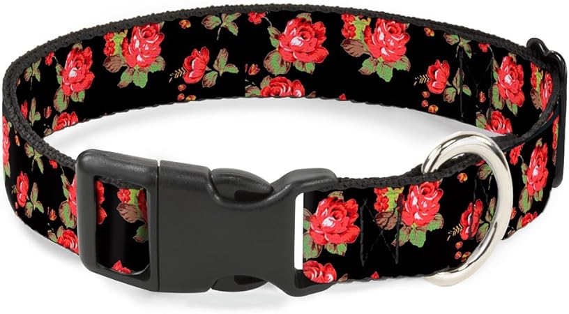 dog collar with roses