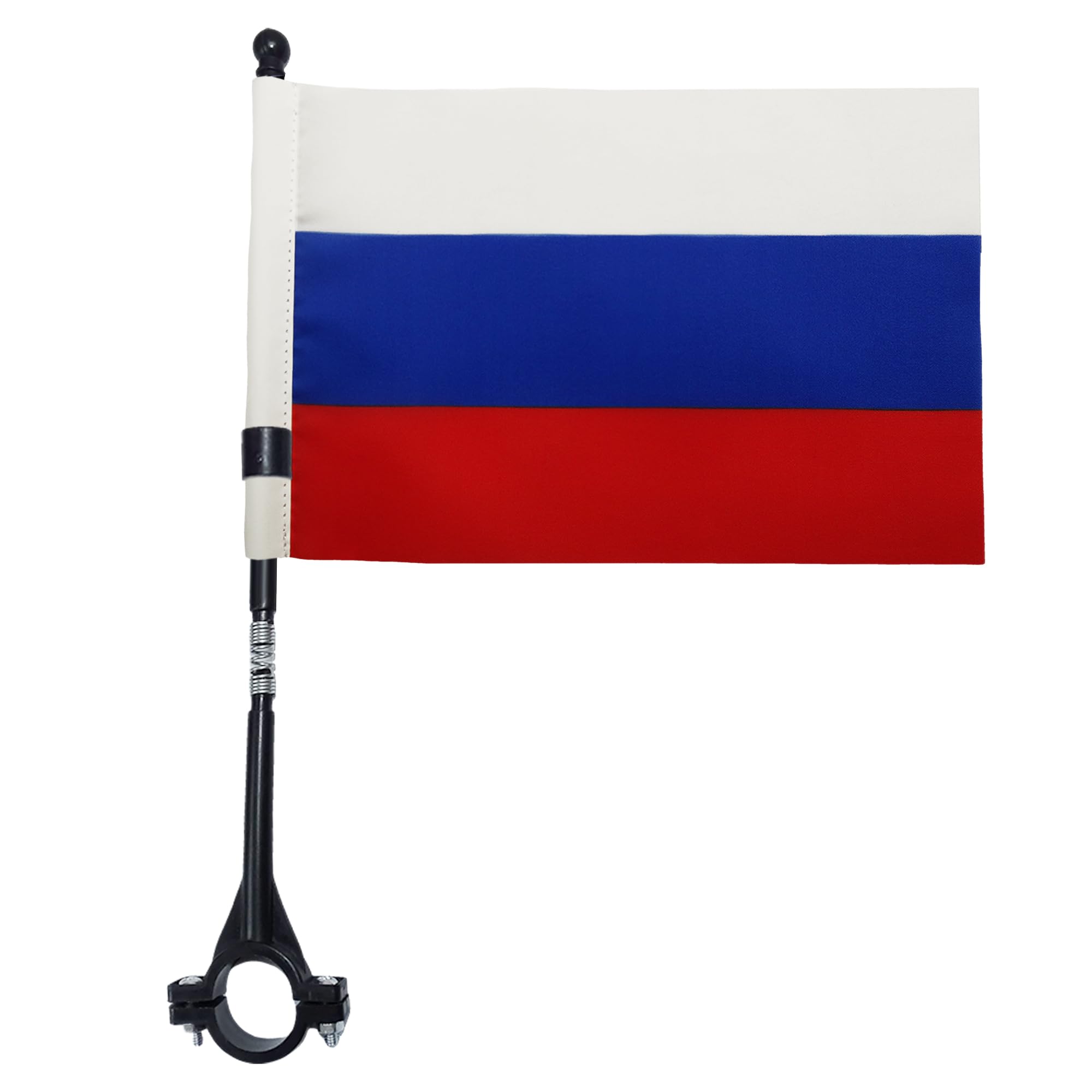 AZ FLAG - Russia Bike Flag 4'' x 6'' - Russian Bicycle Flag 100% Polyester 21 x 14 cm - Mini Banner with 12'' Black Plastic Pole