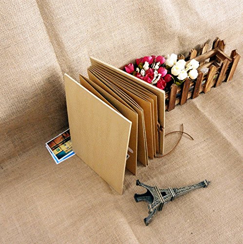 Stretchable Folding DIY Photo Album 11 x 8 inches Large Size A4 Notebook Hardcover Kraft Paper Scrapbook Anniversary Sketchbook Wedding Guest Book Birthday Valentine Gift Student Graduation Albums