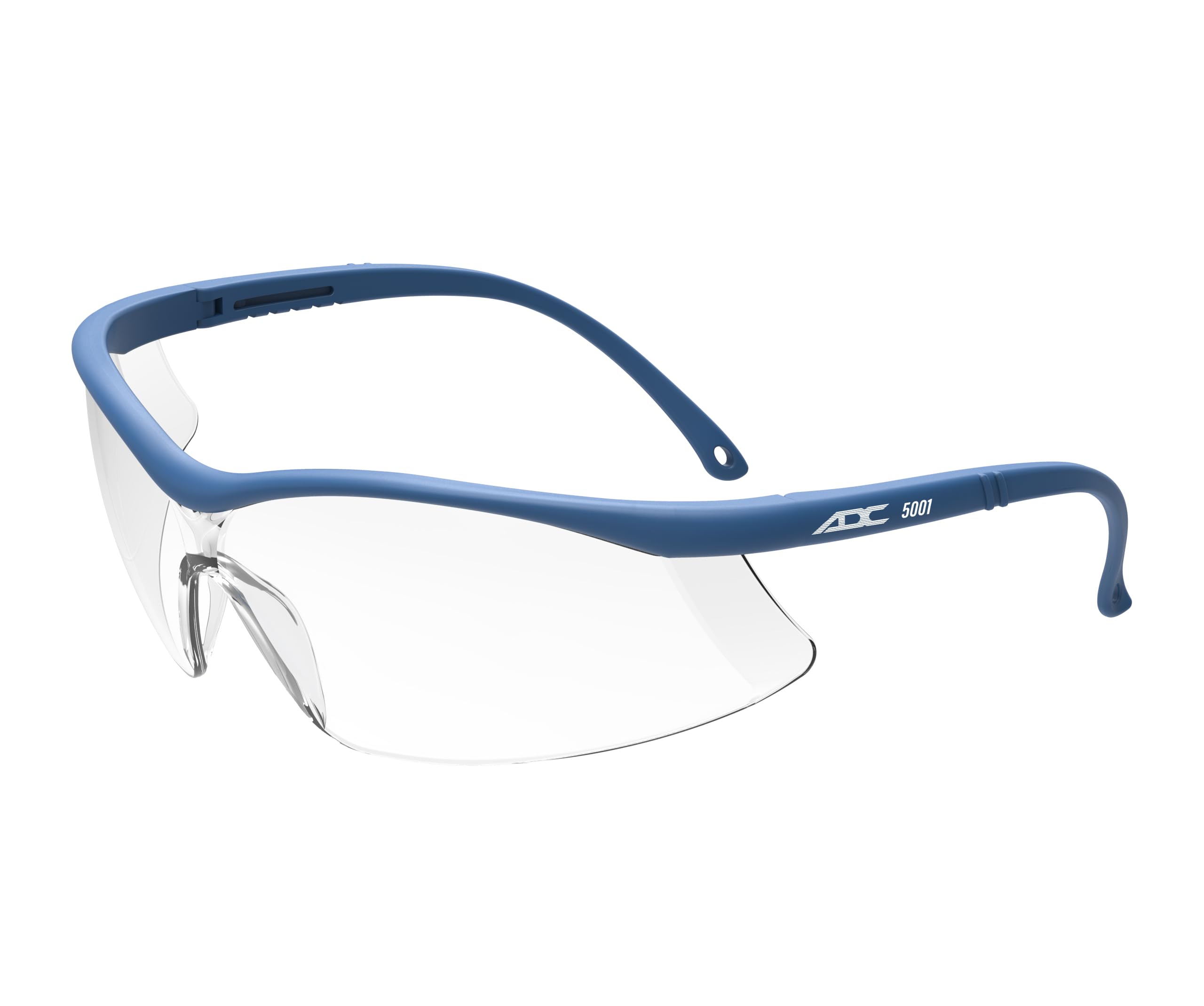 Photo 1 of ADC 5001NQ Full-Frame, Length-Adjustable Protective Eyewear with UVA and UVB Protection, Navy Accents with Clear Lenses