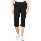 Angels Forever Young 360 Sculpt Jean Capri Pants for Women, Sizes 6-24 | Mid-Rise Waist, Figure Enhancing, Sculpting, Stretchy, Tummy Control, Trendy, Flattering Fit, Real Pockets, Size-Inclusive