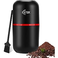 Electric Coffee Grinder, ICETEK 150W Coffee Bean Spice Grinder with Powerful Stainless Steel Blades, 120g/4.2oz/15 Cups…