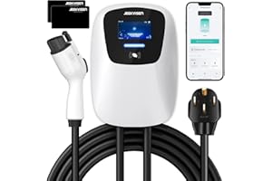 JEEKVISEN Level 2 EV Charger 48Amp 240V NEMA 14-50 Plug: Electric Vehicle Charging Station with APP Control, WiFi Enabled EVSE, RFID Card - Compatible with Tesla and All EV Brands (White)