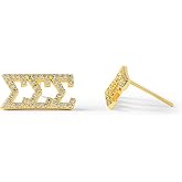 Sorority Shop Sigma Sigma Sigma Earrings — SSS 18K Gold Plated Sorority Gifts Earrings, Long-Lasting Tri Sigma Gifts for Women