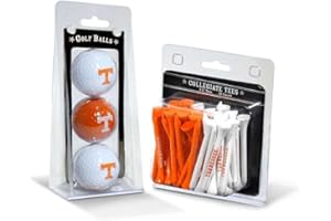 Team Golf NCAA Logo Imprinted Golf Balls (3 Count) & 2-3/4" Regulation Golf Tees (50 Count), Multi Colored