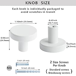 HANIHUA 24 Pack White Cabinet Knobs Dresser
