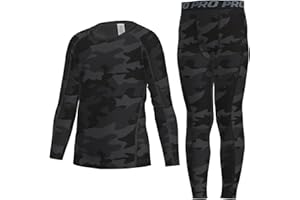 YUSHOW Boys Compression Sets Shirts & Pants Tights Quick Dry for Basketball Running Leggings Athletic Sports