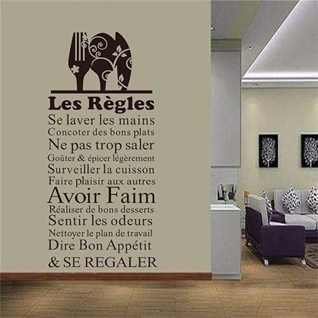 YAZCC Creativo Las Reglas de la Cocina Vinilo Adhesivo de Pared