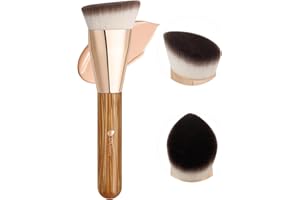 DUcare Angled Foundation Brush for Flawless Makeup Application Professional Liquid, Cream Powder Foundation Brush with Dense Bristles - Contoured for Precise Blending and Buffing