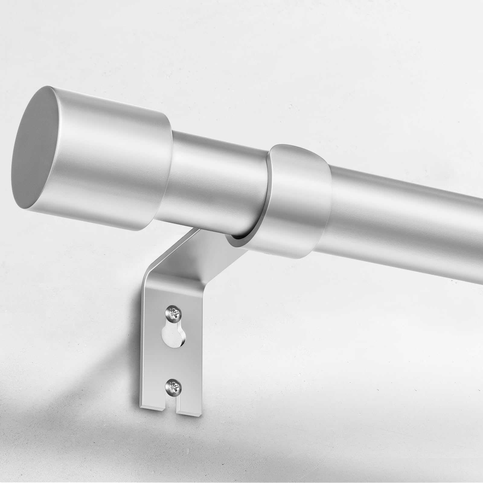 Photo 1 of IFELS Heavy Duty Curtain Rods for Windows 66 to 120 Inch, 1 Inch Silver Curtain Rods for Outdoor, Farmhouse, Bedroom, Kitchen, Living Room, Adjustable Easy Install Curtain Rods (A2,Silver,30"-120")