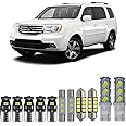 Yoper Interior Dome Map Light LED Kit Package Compatible with 2009-2015 Honda Pilot Vanity Mirror License Plate Bright White 6000K