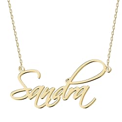 UMAGICBOX Personalized Sandra Name Necklace 18K