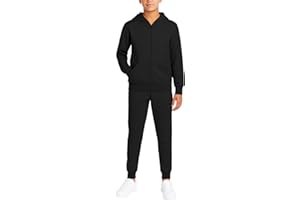 Quad Seven Boys Sweatsuit Set - 2 Piece Solid Fleece Boys Zip up Hoodie and Athletic Jogger Sweatpants (Sizes: 5-18)