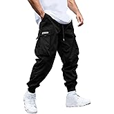 JEMLDL Mens Cargo Joggers Pants Elastic Waist Drawstring Baggy Sweatpants Techwear Pants for Men
