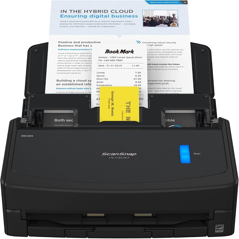 ScanSnap iX1400 Black A4 Document Scanner - 40ppm Duplex ADF USB 3.2