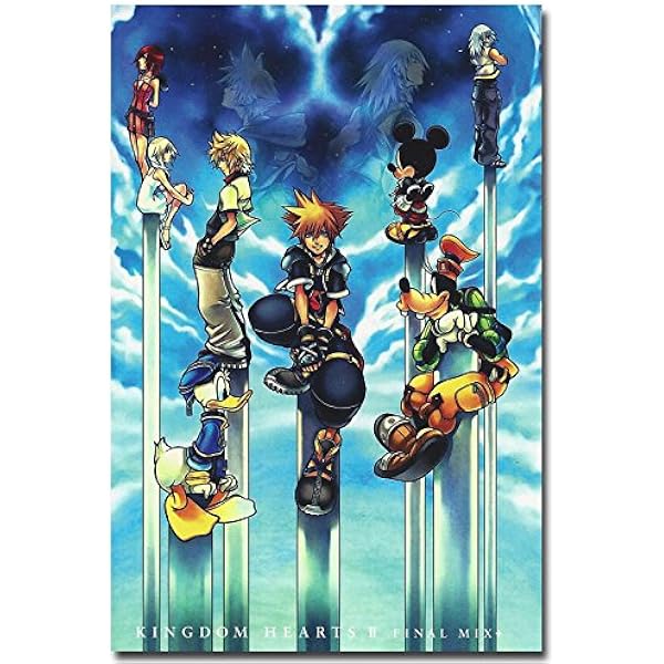 KINGDOM HEARTS II ポスター Amazon.com: Kingdom Hearts II 2 PS2 Framed Print Ad/Poster