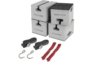 AQUARM Universal Canoe Carrier Kit Canoe Foam Block for Roof Soft Standard Replacement Car Top Roof Racks Pads with Tie-Downs, 6 inch
