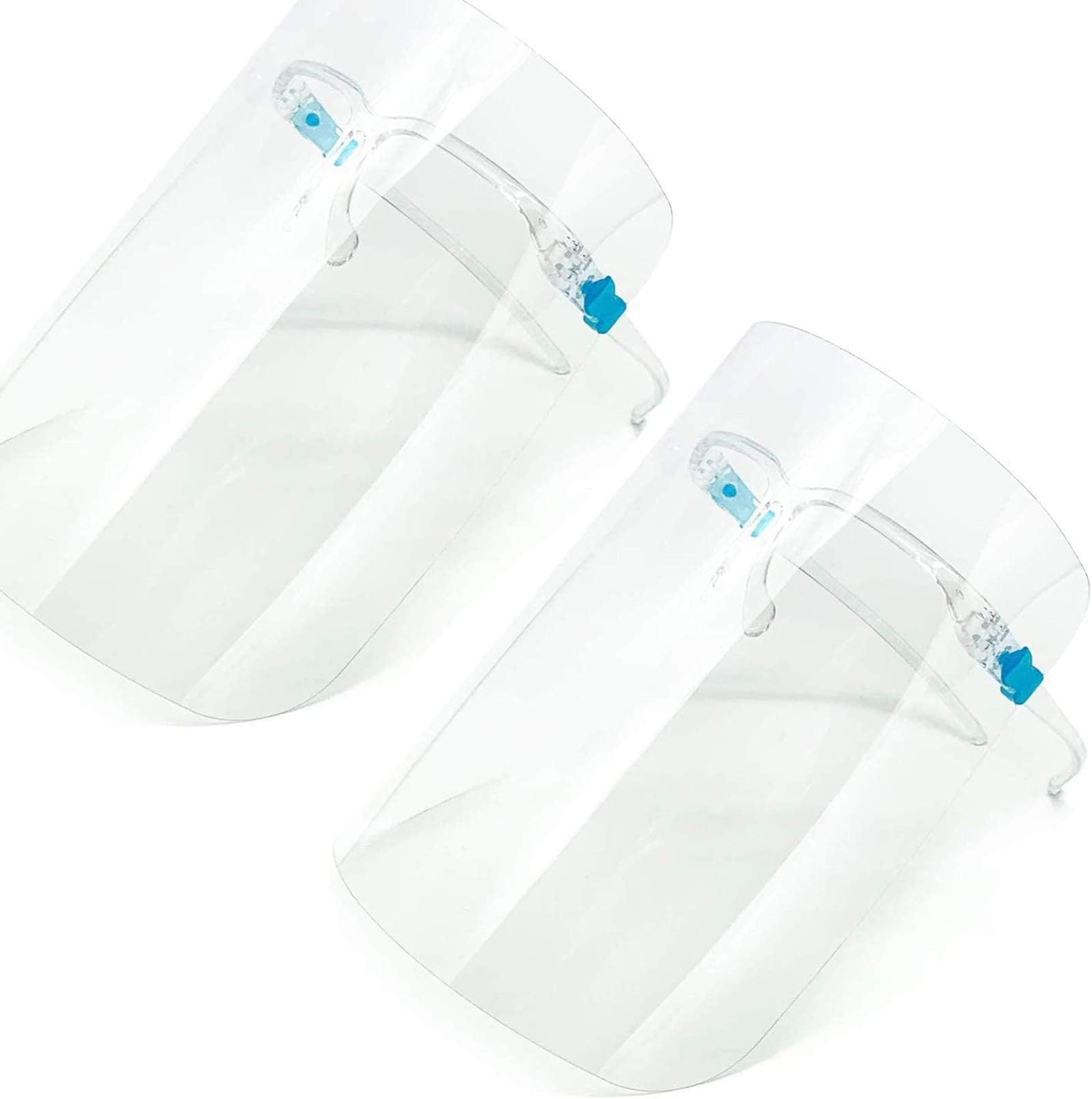Face Shield-Clear Protect Eyes and Full Face Reusable Plastic Face Shield Safety Protection Visor Anti Saliva (2 Pack)