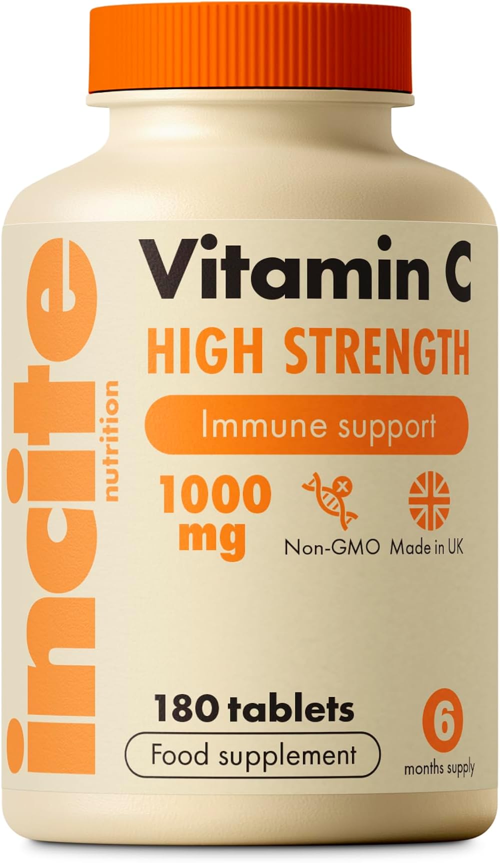 Incite Nutrition Vitamin C 1000mg | 180 Tablets | Vegan & Vegetarian