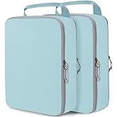Extra Large Compression Packing Cubes for Travel Essentials, 2 Set Expandable Travel Cubes for Packing Compression Bags Luggage Suitcase Organizer, Blue