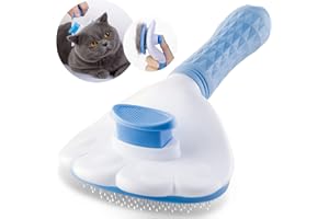 TRACE KASA Self-Cleaning Slicker Brush for Dogs & Cats: Dog Grooming Brush for Shedding Tangles Hair Gently Deshedding Dog Brush for Long Haired & Short Haired Dogs Pet