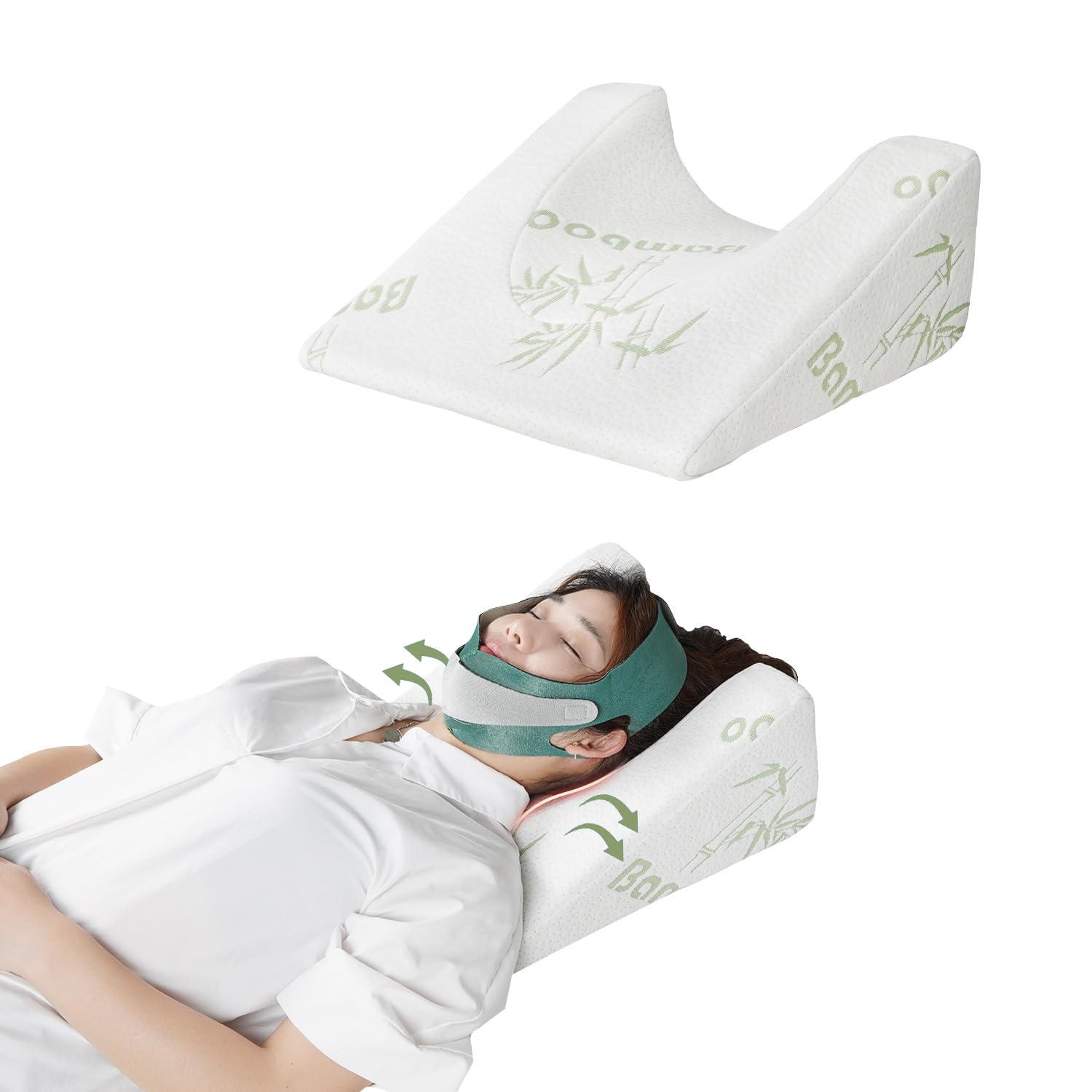 Photo 1 of ARMOPIL Back Sleeper Wedge Pillow for Facelift & Rhinoplasty Recovery – Memory Foam Neck & Jaw Support Cushion with Bamboo Cover – Ideal Back Sleep Pillow for Post Surgery Healing