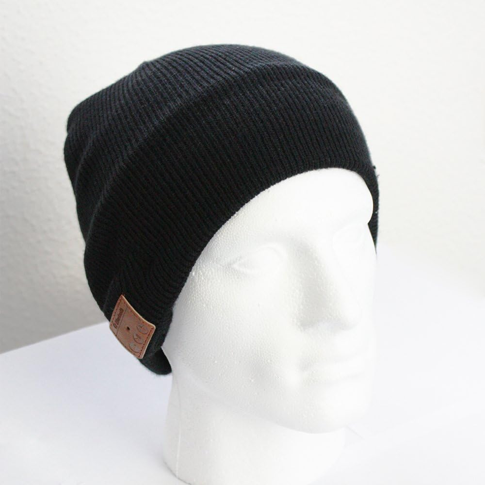 LAYEN Bluetooth Winter Beanie Hat with Stereo Speaker Headphones & Microphone. Wireless Music & Hands Free Calls! For all Smartphones iPhones, iPad, iPod, Android, Tablets etc. Great for Running, Skiing, Skating, Snowboarding (Black)