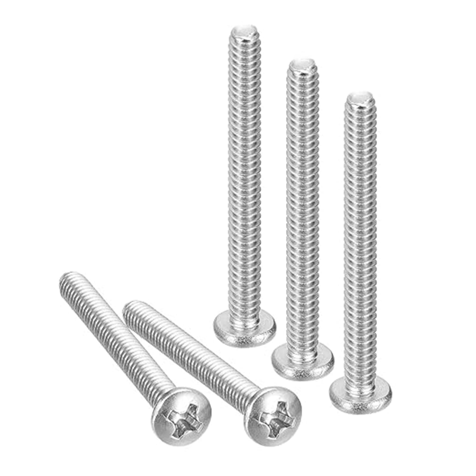 MACHSWON #6-32x2" Pan Head Machine Screws,Round Head Cross Screw,304 Stainless Steel 18-8 Screw,Phillips Drive,Fully Threaded,Bright Finish,Pack of 10