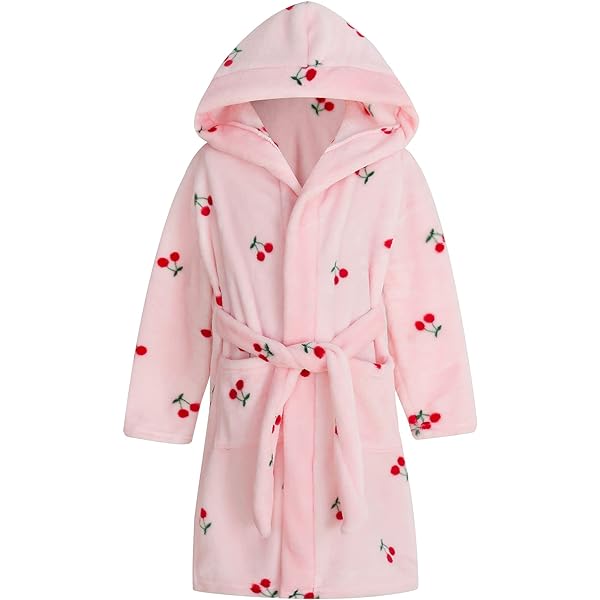 Joe Boxer Women's Hooded Plush Fleece Bath Robe - Striped