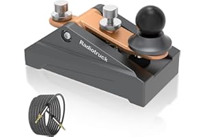 TABABAO CW Telegraphy Key Auto Morse - Radio HAM Send Telegram Key Lambic Single Paddle Transmission Morse Code Key with Aluminum Alloy Body Base