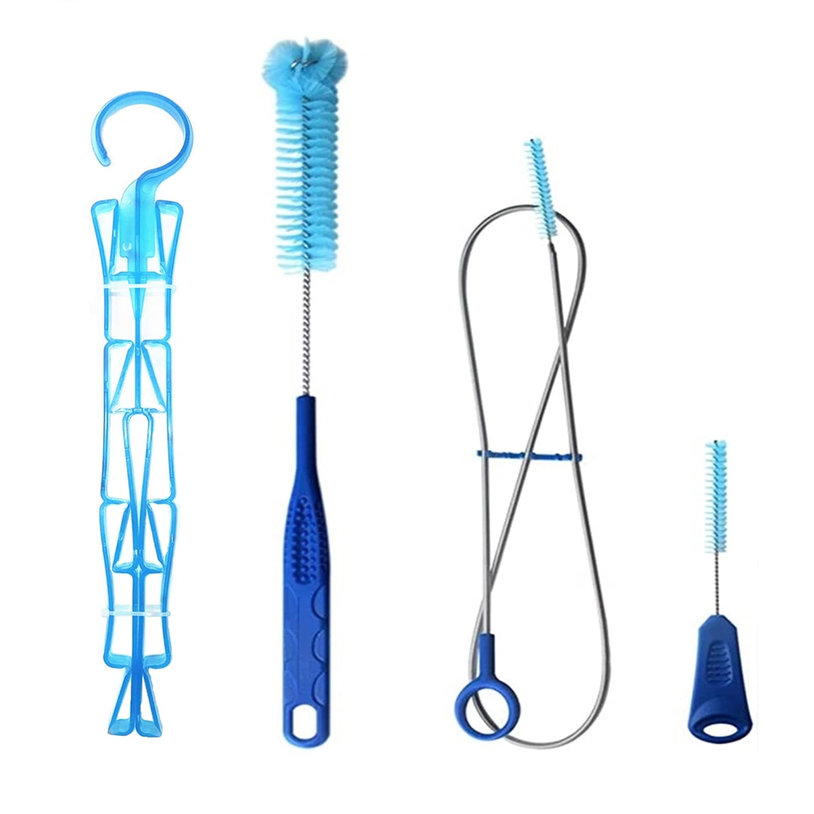 TANNOZHE Hydration Bladder Cleaning Brush Set 4 in 1 Cleaning Kit Long Flexible Hose Brush Small Brush for Bite Valve