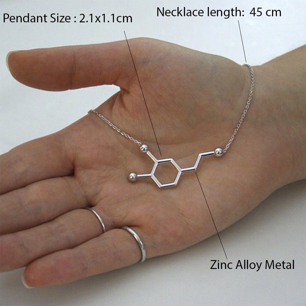 Mese London Dopamine Molecule Necklace Silver Plated 18ct Gold