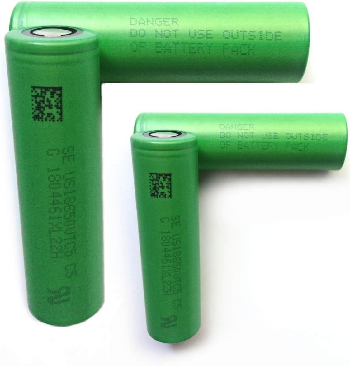 4 Pack of Authentic VTC5, 2600mAh 3.7V 30A, Flat Top, 18650-Battery, for Flashlight
