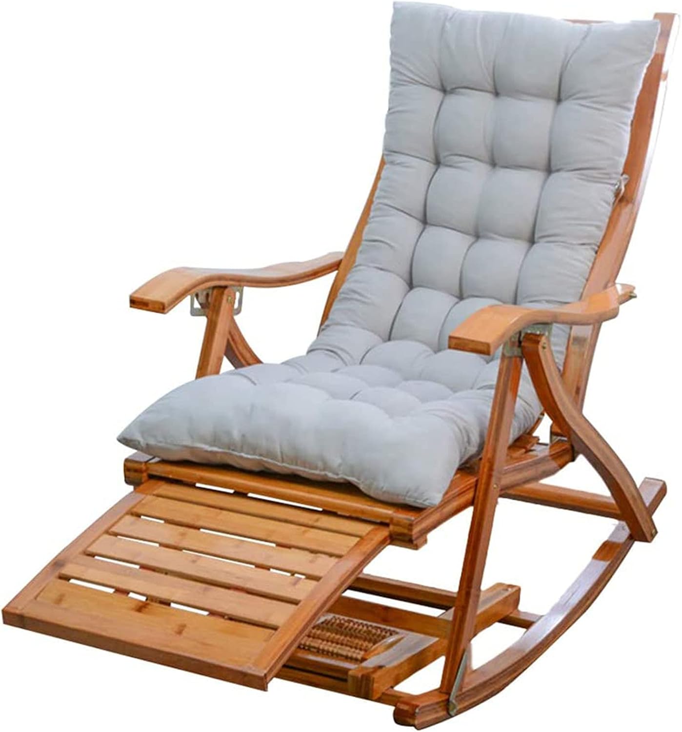 Wooden Rocking Lounger Chair Folding Recliner Garden/Balcony/Terrace