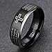Men's Titanium Ring 8mm Black Lords Prayer Ring with Christian Scripture Cross Praying Size 13