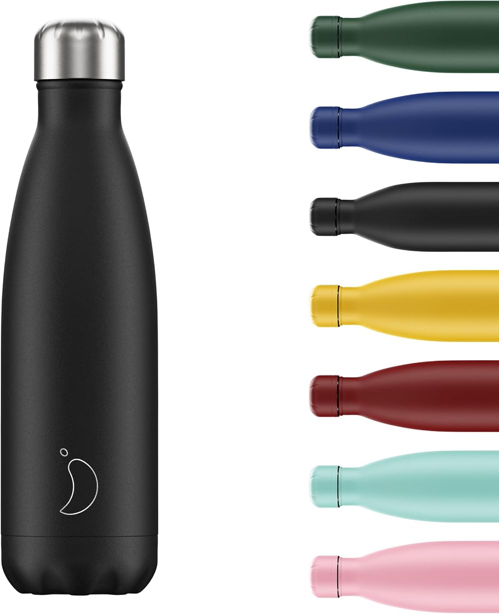 Chilly's Unisex Monochrome Black 260 ml Stainless Steel Water Bottle