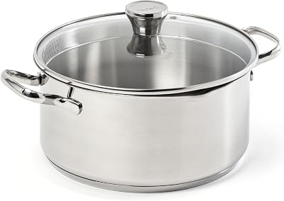 - Faitout Duetto Acier Inoxydable avec Couvercle Filtrant - 24 cm