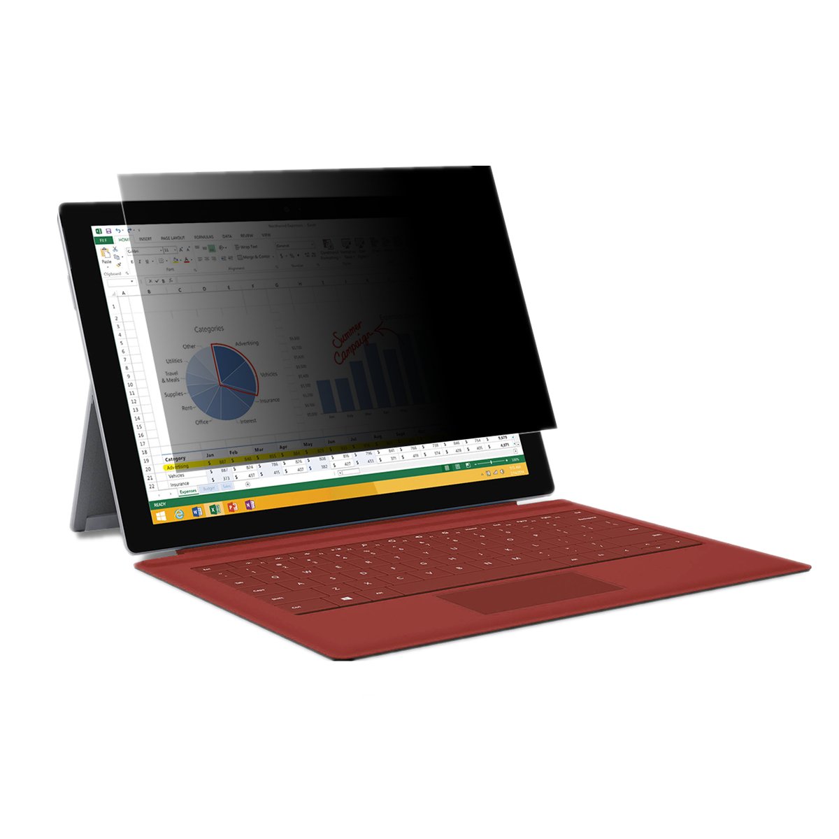 BlueCat Privacy Screen Protector with Blue Light Filter (70%) for Notebook/Laptop Privacy and Eye Protection Film Anti-Spy & Eye-Protect for Laptop 15.6 Inches