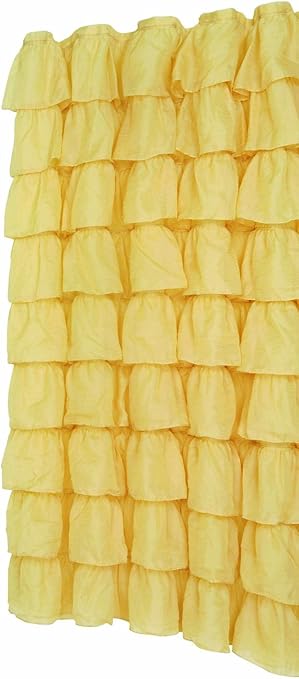 Amazon Com Gold Carmen Ruffled Bouffant Fabric Shower Curtain
