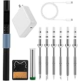 FEITA Pinecil Soldering Iron Kit for Electronics, 100W Mini Smart Digital Micro Solder Iron Pen Tools, Accessories with 6 Sol