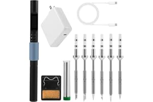 FEITA Pinecil Soldering Iron Kit for Electronics, 100W Mini Smart Digital Micro Solder Iron Pen Tools, Accessories with 6 Sol
